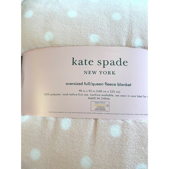 NEW KATE SPADE NEW YORK 98" x 92" FULL/QUEEN FLEEC - Picture 5 of 6